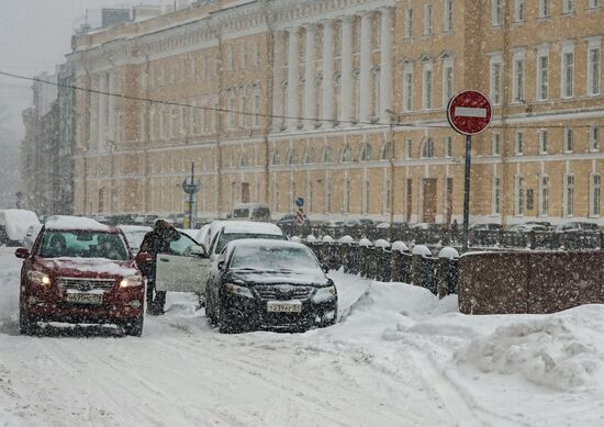 Snowfall in St. Petersburg