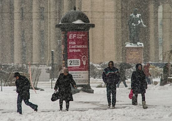 Snowfall in St. Petersburg