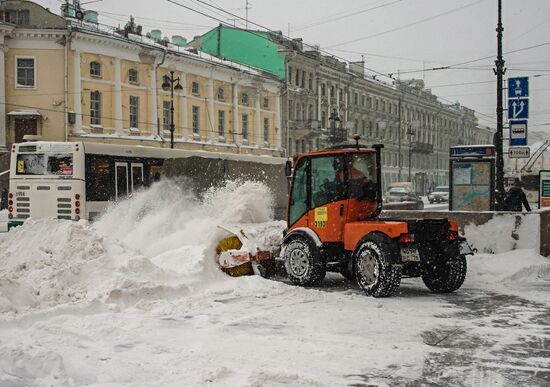 Snowfall in St. Petersburg