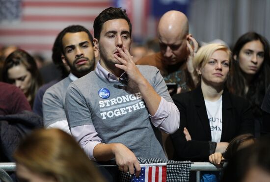 Democratic Party supporters. Night after election