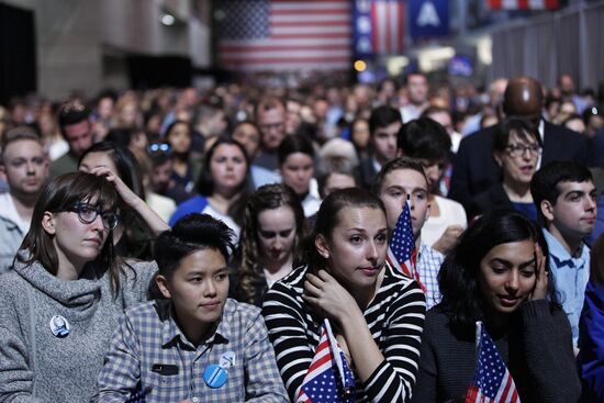Democratic Party supporters. Night after election