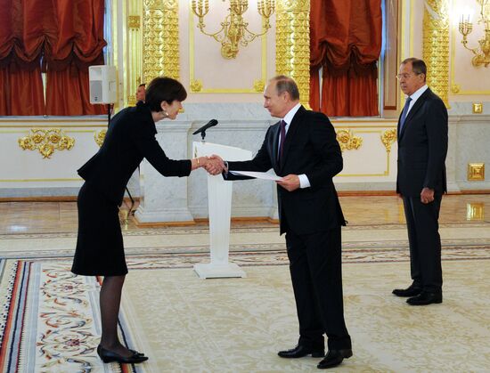 President Vladimir Putin receives credentials from foreign ambassadors