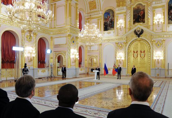 President Vladimir Putin receives credentials from foreign ambassadors