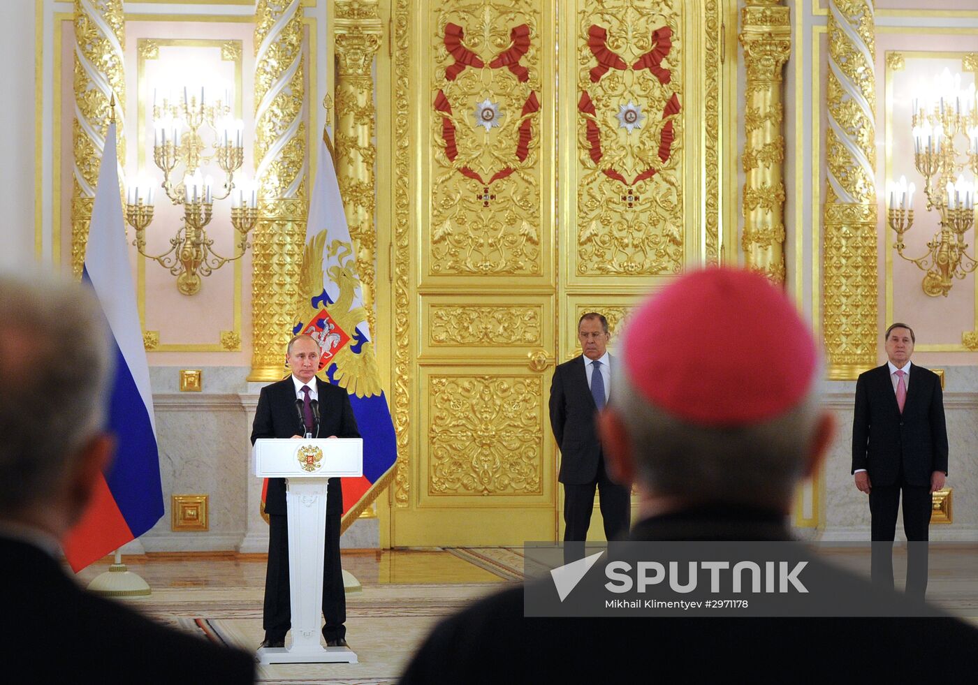 President Vladimir Putin receives credentials from foreign ambassadors