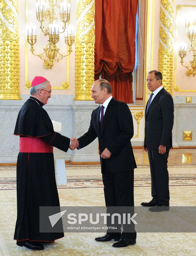 President Vladimir Putin receives credential from foreign ambassadors
