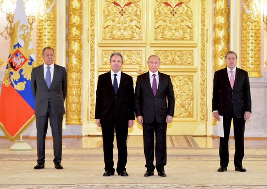 President Vladimir Putin receives credentials from 19 foreign ambassadors