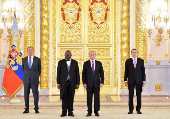 President Vladimir Putin receives credentials from 19 foreign ambassadors