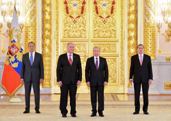 President Vladimir Putin receives credentials from 19 foreign ambassadors