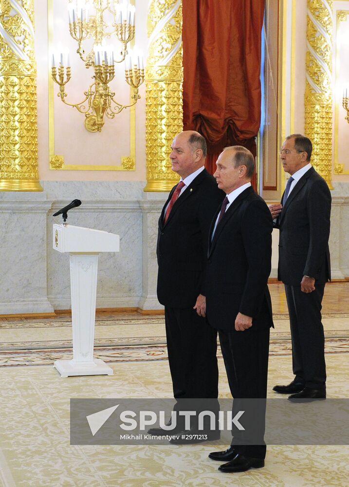 President Vladimir Putin receives credentials from 19 foreign ambassadors