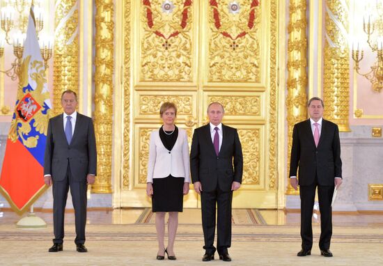 President Vladimir Putin receives credentials from 19 foreign ambassadors