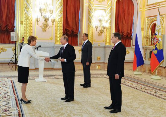 President Vladimir Putin receives credentials from 19 foreign ambassadors