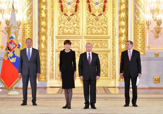 President Vladimir Putin receives credentials from 19 foreign ambassadors