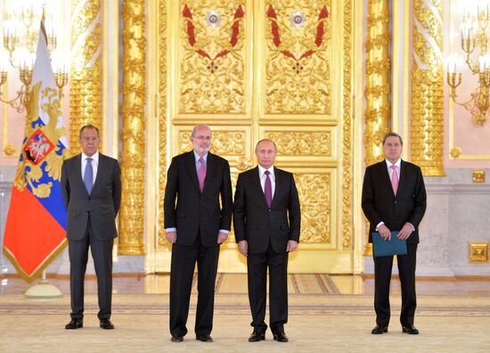 President Vladimir Putin receives credentials from 19 foreign ambassadors