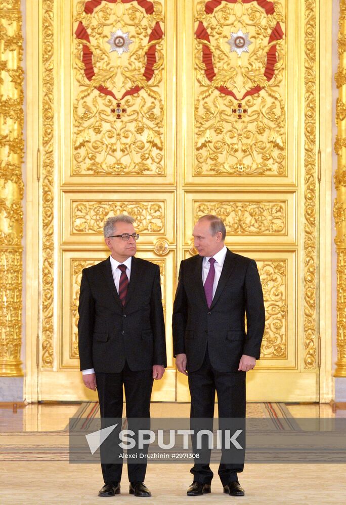President Vladimir Putin receives credentials from 19 foreign ambassadors