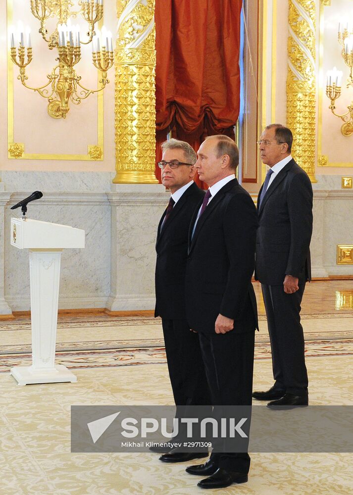 President Vladimir Putin receives credentials from 19 foreign ambassadors