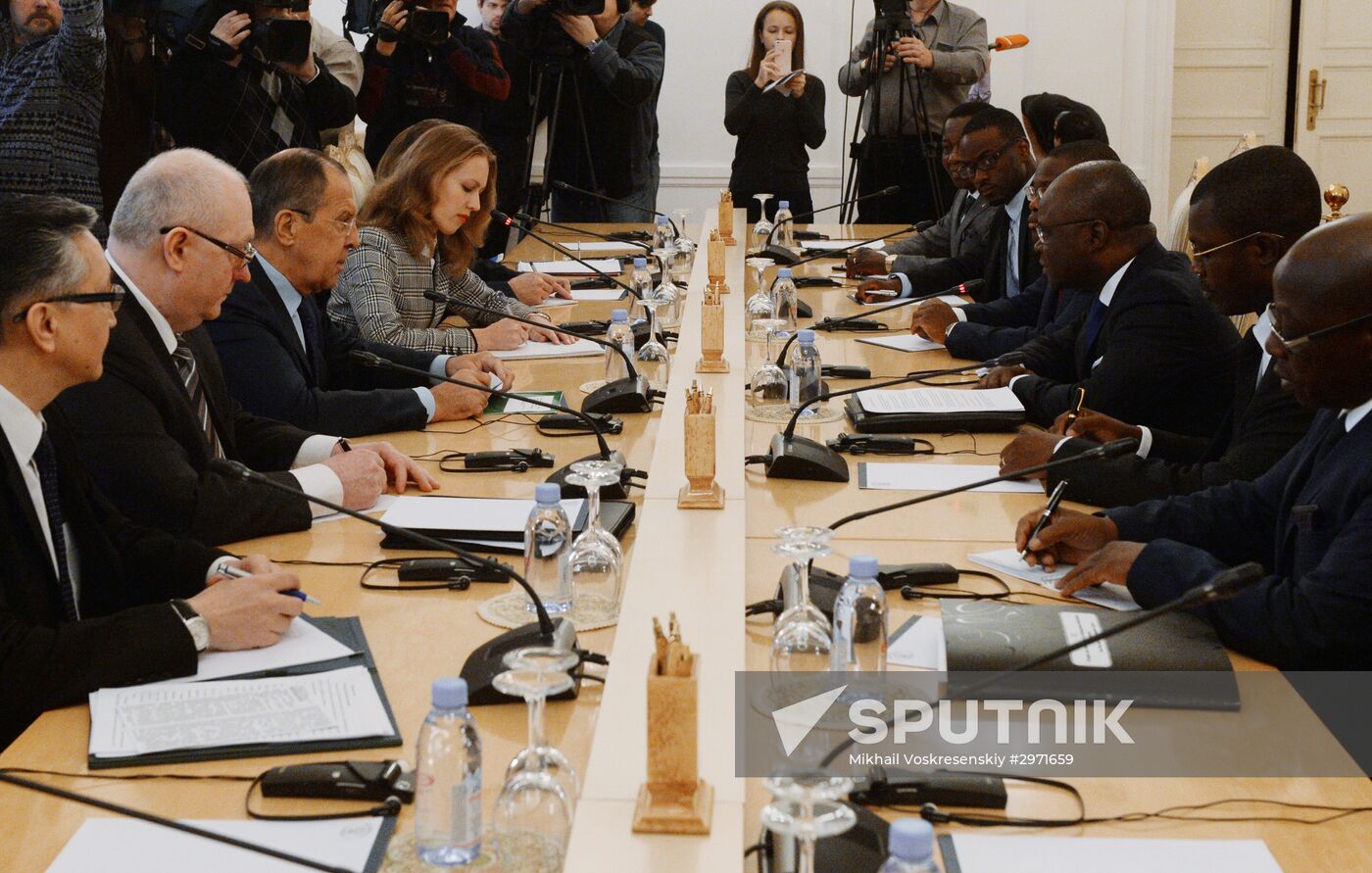 Russian Foreign Minister Sergei Lavrov meets with Foreign Minister of Benin Aurelien Agbenonci