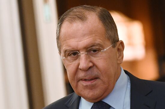 Russian Foreign Minister Sergei Lavrov meets with Foreign Minister of Benin Aurelien Agbenonci