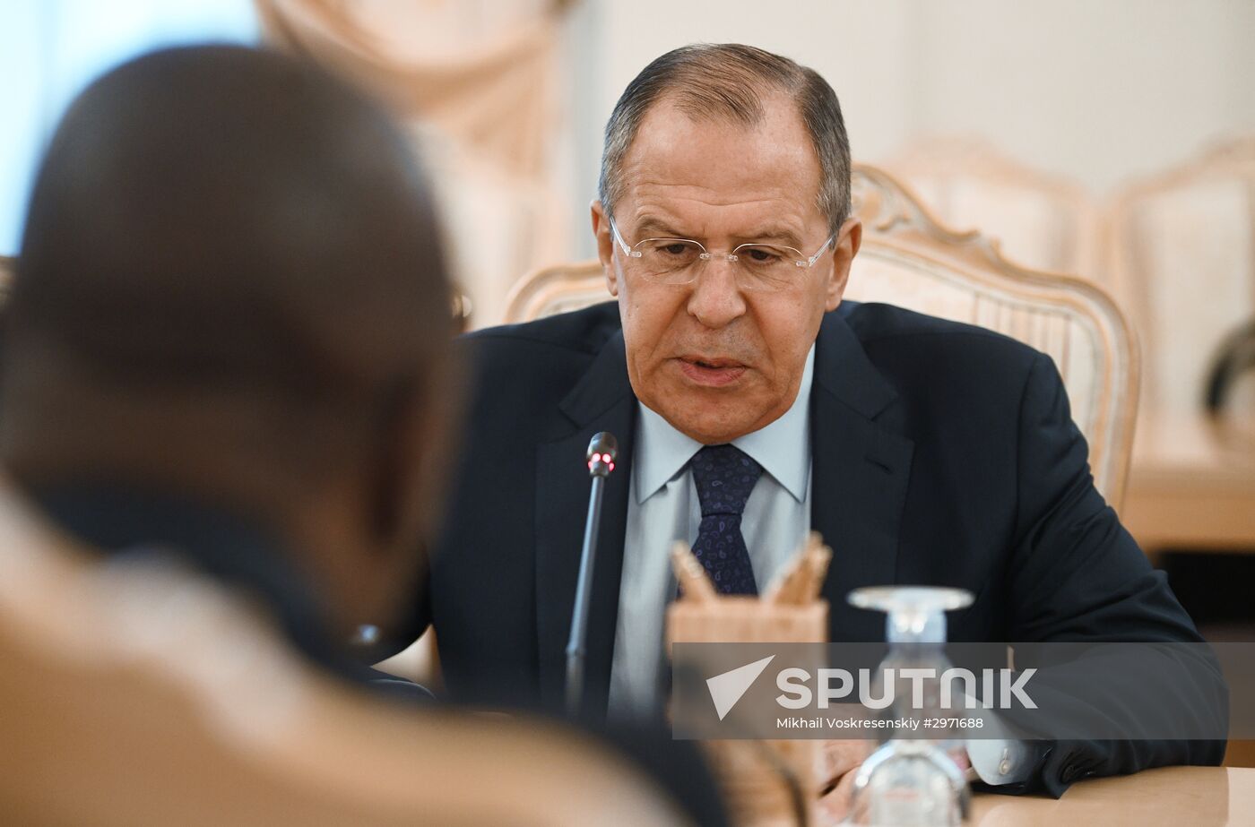 Russian Foreign Minister Sergei Lavrov meets with Foreign Minister of Benin Aurelien Agbenonci