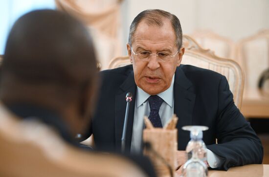 Russian Foreign Minister Sergei Lavrov meets with Foreign Minister of Benin Aurelien Agbenonci