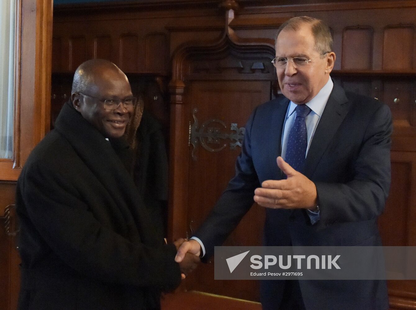 Russian Foreign Minister Sergei Lavrov meets with Foreign Minister of Benin Aurelien Agbenonci