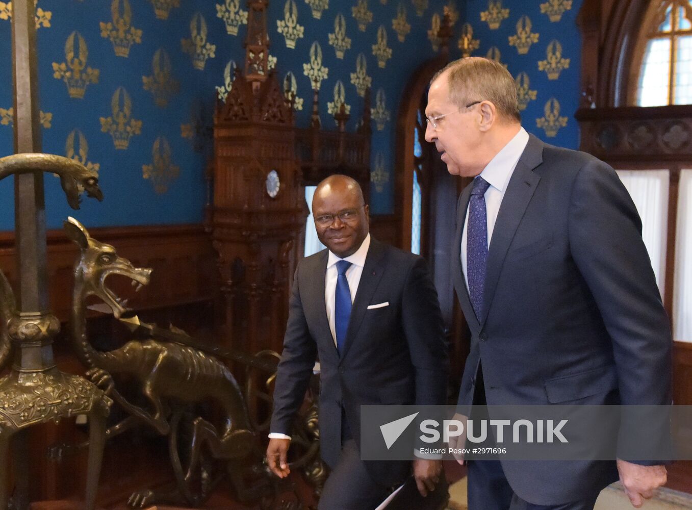 Russian Foreign Minister Sergei Lavrov meets with Foreign Minister of Benin Aurelien Agbenonci