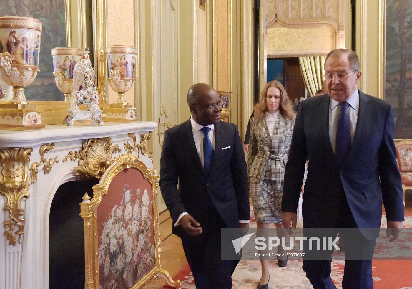 Russian Foreign Minister Sergei Lavrov meets with Foreign Minister of Benin Aurelien Agbenonci