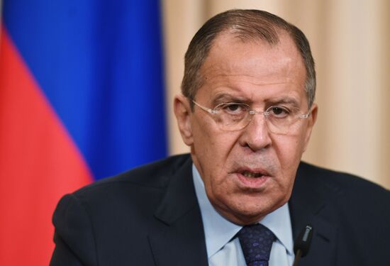 Russian Foreign Minister Sergei Lavrov meets with Foreign Minister of Benin Aurelien Agbenonci