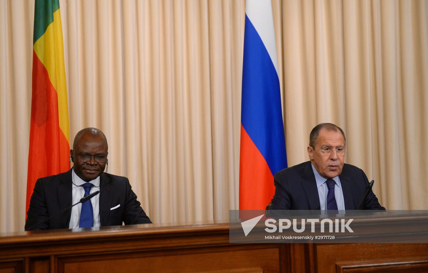 Russian Foreign Minister Sergei Lavrov meets with Foreign Minister of Benin Aurelien Agbenonci