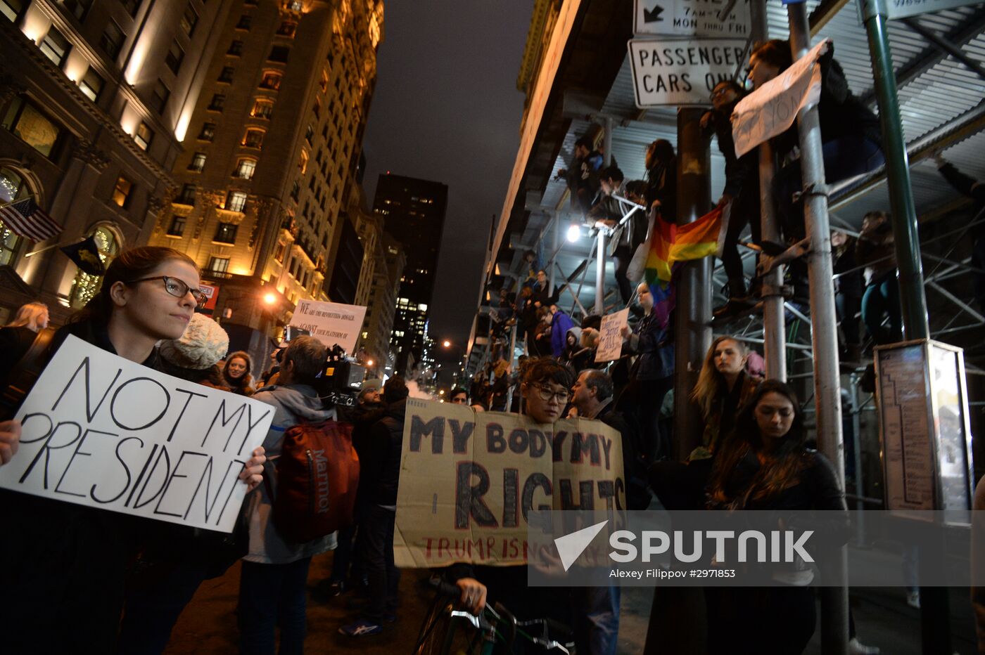 Protest against Donald Trump in New York