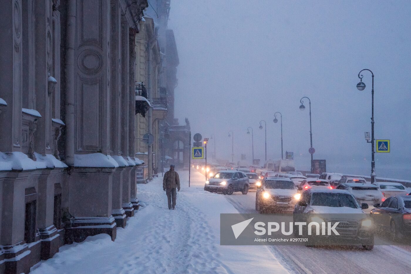 Snowfall in St. Petersburg