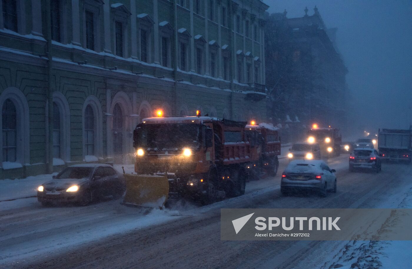 Snowfall in St. Petersburg