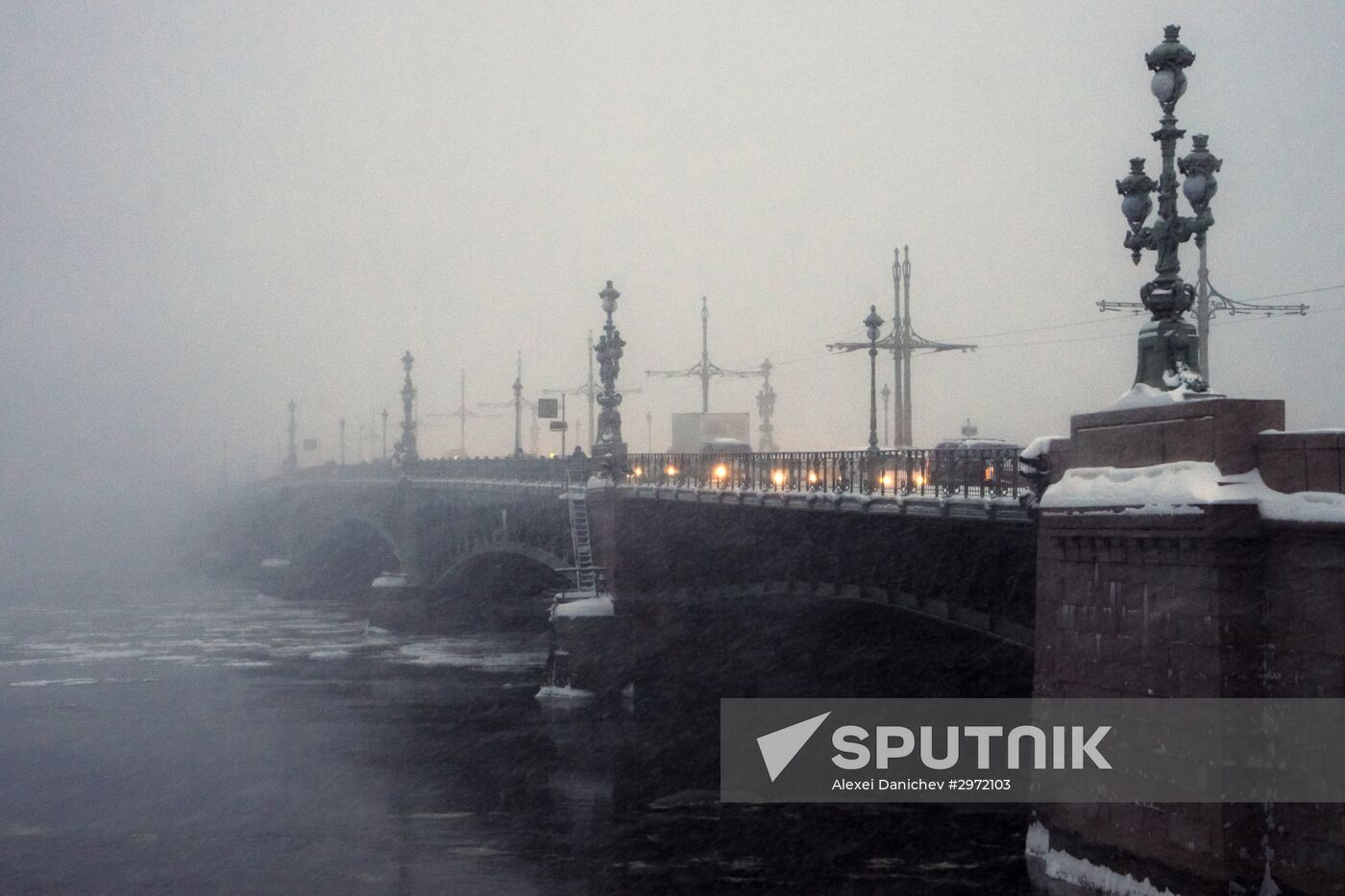 Snowfall in St. Petersburg