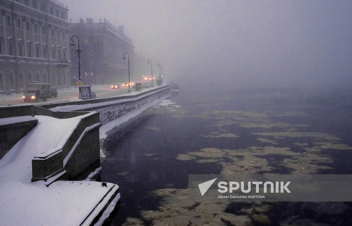 Snowfall in St. Petersburg