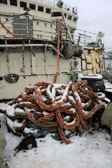 The Sibir nuclear-powered icebreaker towed for disposal
