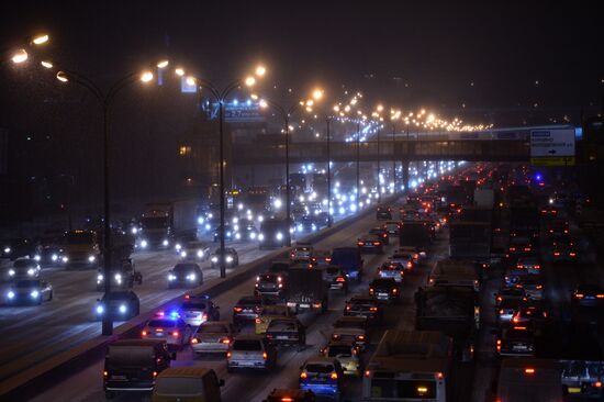 Car traffic in Moscow