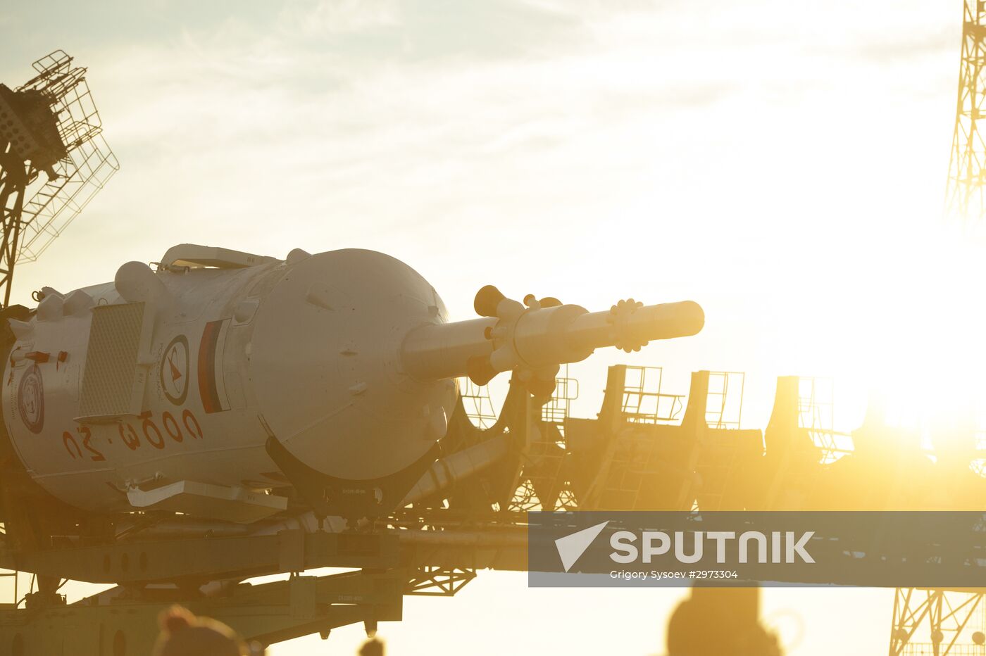 Soyuz FG carrier rocket with Soyuz MS-03 manned spacecraft moved to launch pad