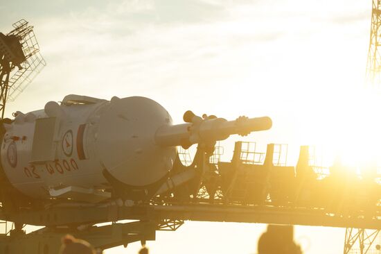 Soyuz FG carrier rocket with Soyuz MS-03 manned spacecraft moved to launch pad
