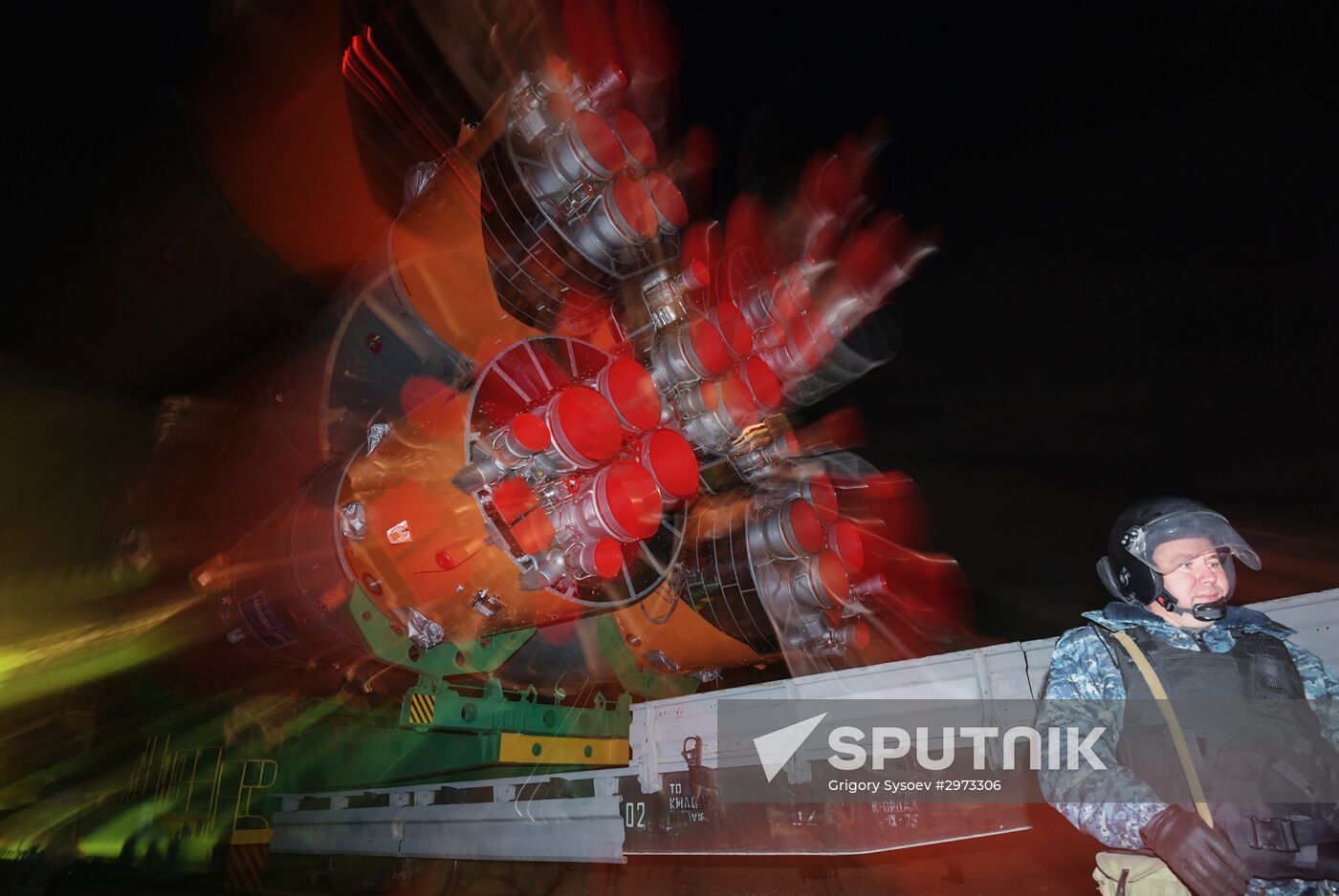 Soyuz FG carrier rocket with Soyuz MS-03 manned spacecraft moved to launch pad