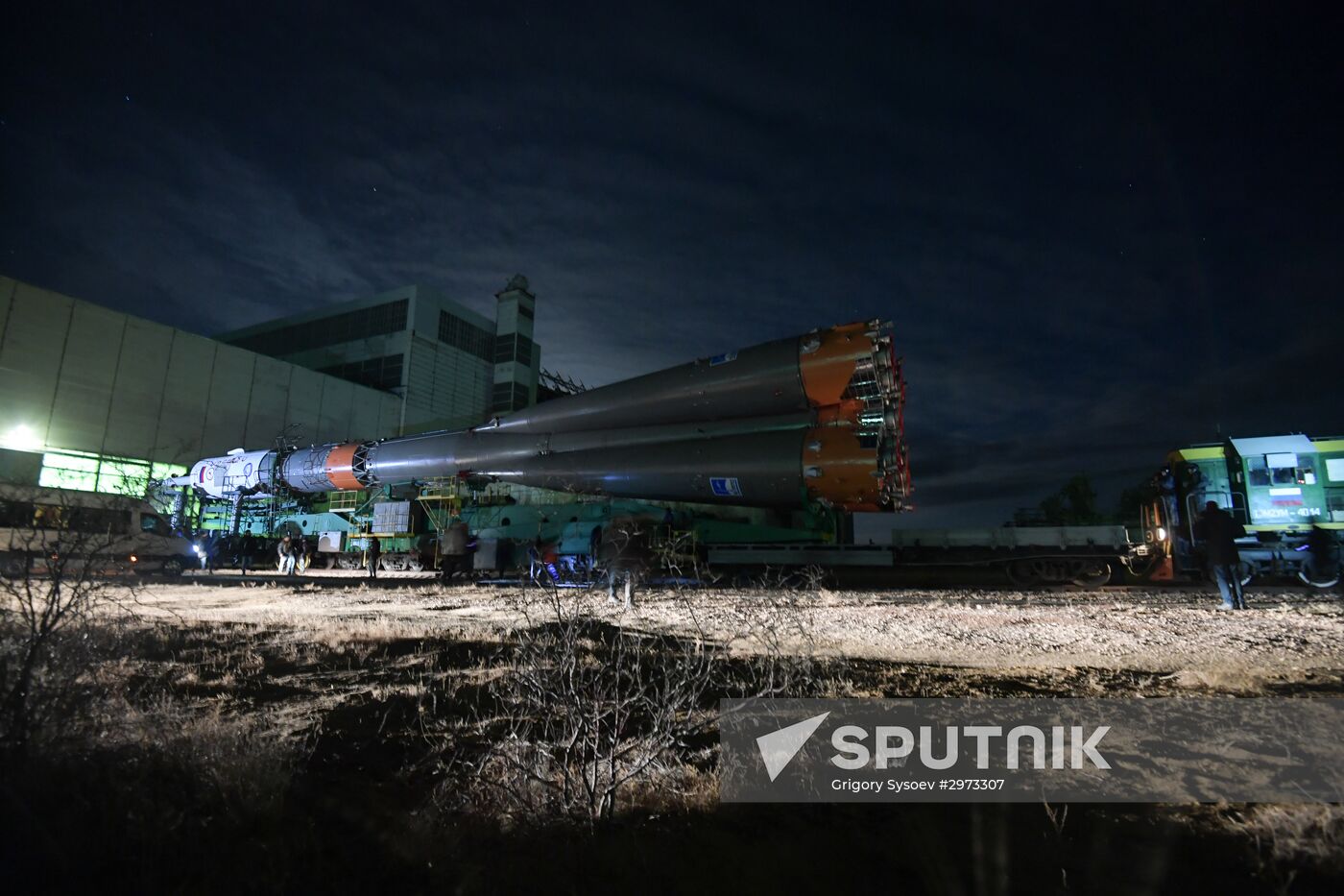 Soyuz FG carrier rocket with Soyuz MS-03 manned spacecraft moved to launch pad