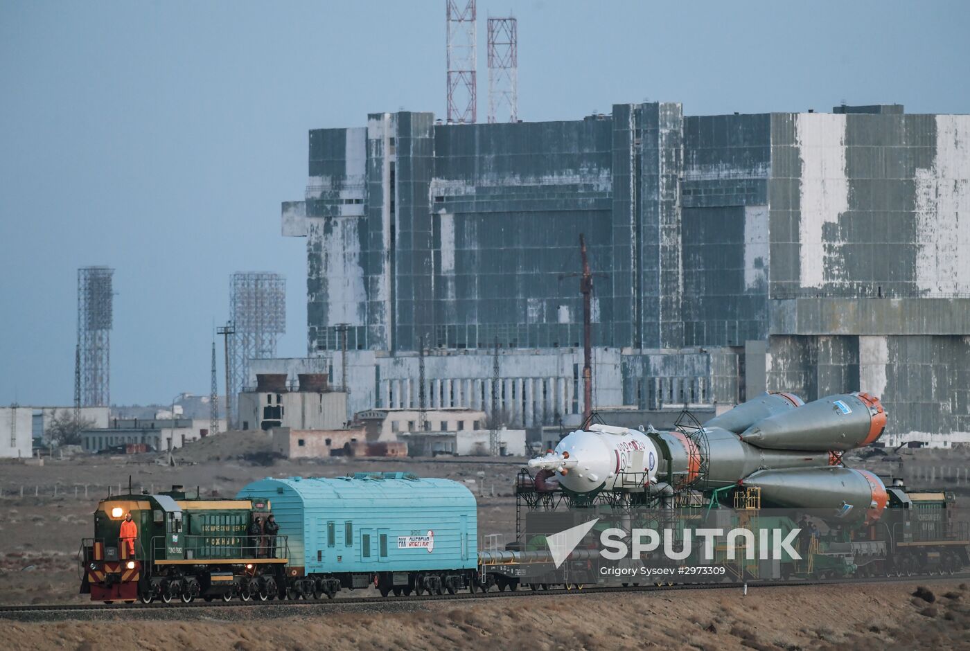 Soyuz FG carrier rocket with Soyuz MS-03 manned spacecraft moved to launch pad