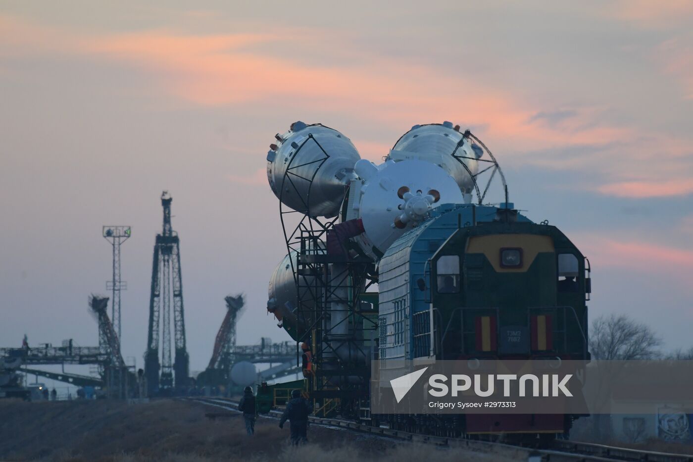 Soyuz FG carrier rocket with Soyuz MS-03 manned spacecraft moved to launch pad