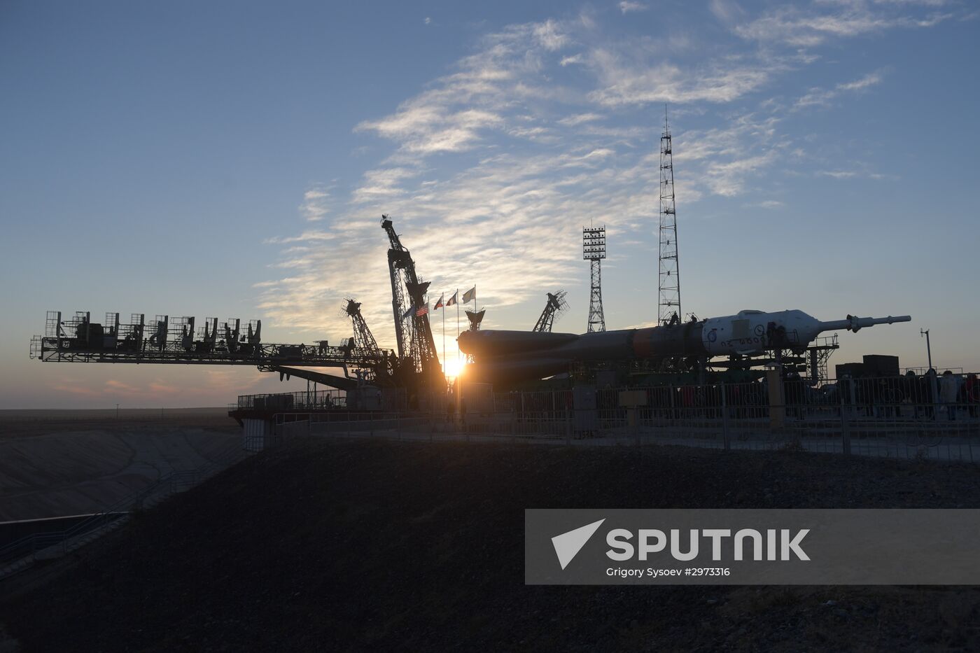 Soyuz FG carrier rocket with Soyuz MS-03 manned spacecraft moved to launch pad