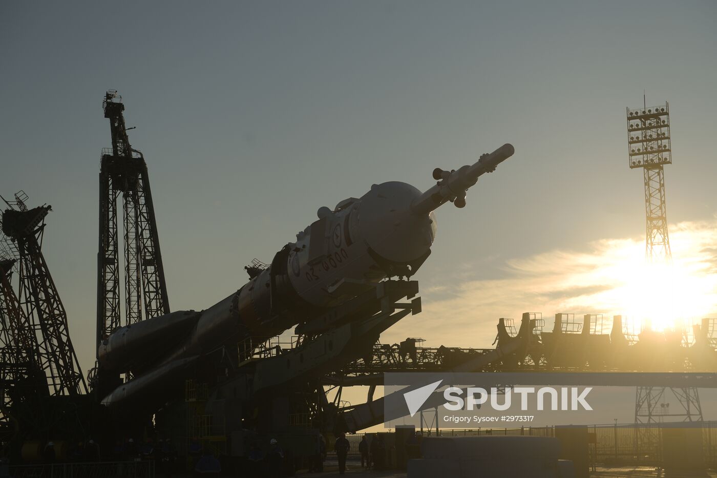 Soyuz FG carrier rocket with Soyuz MS-03 manned spacecraft moved to launch pad