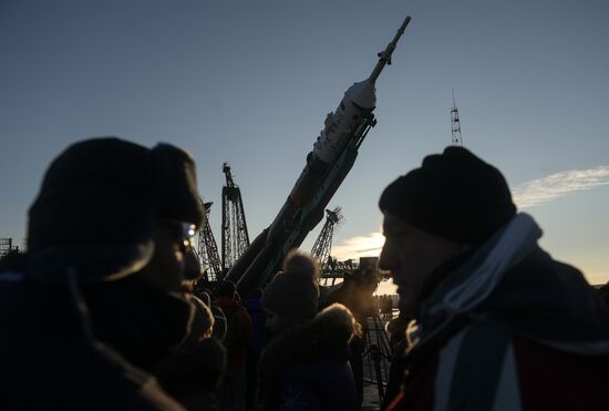 Soyuz FG carrier rocket with Soyuz MS-03 manned spacecraft moved to launch pad