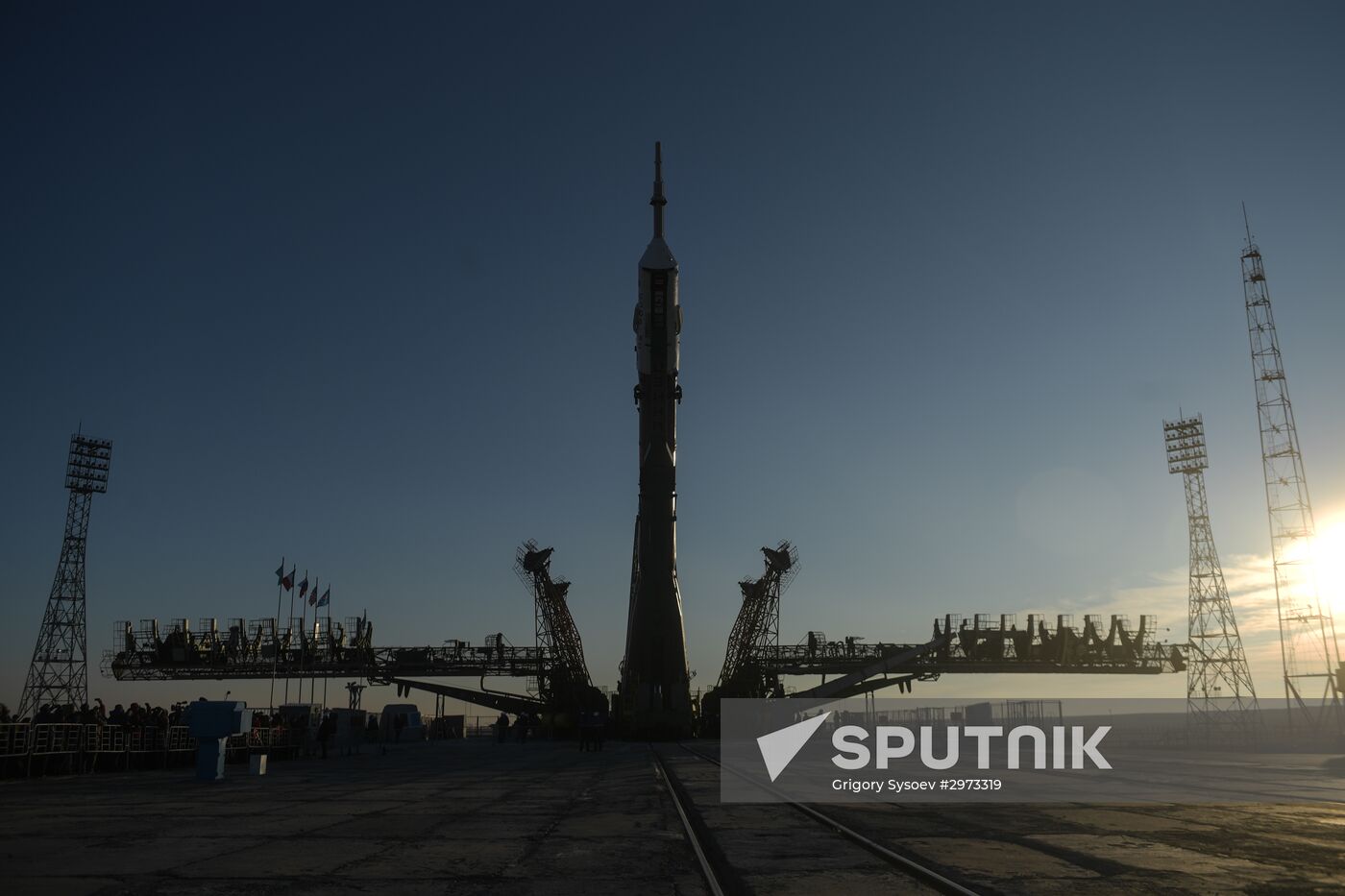 Soyuz FG carrier rocket with Soyuz MS-03 manned spacecraft moved to launch pad