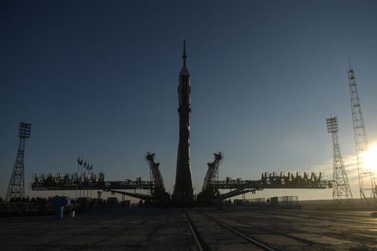 Soyuz FG carrier rocket with Soyuz MS-03 manned spacecraft moved to launch pad