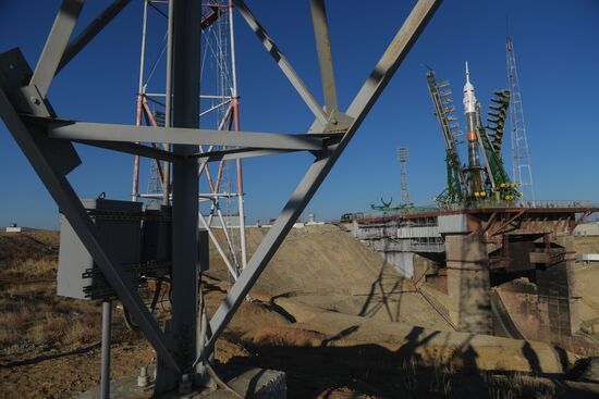 Soyuz FG carrier rocket with Soyuz MS-03 manned spacecraft moved to launch pad