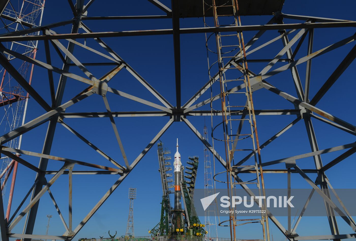 Soyuz FG carrier rocket with Soyuz MS-03 manned spacecraft moved to launch pad