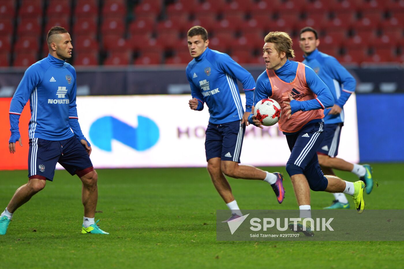 Russian national football team holds training session