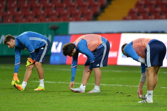 Russian national football team holds training session